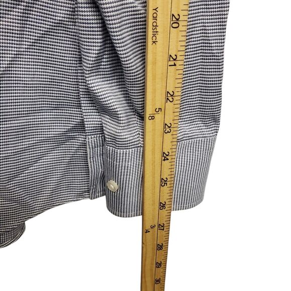 BOSS Hugo Boss Shirt Mens 41 White Gray Slim Fit Egyptian Cotton Button Up - Picture 5 of 8